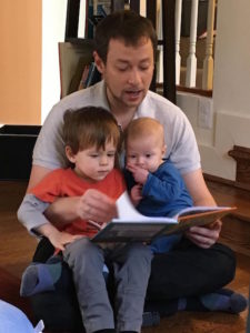 Christopher Reading to His Young Kids